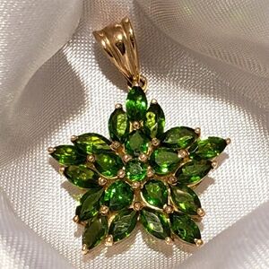 Chrome Diopside + 10kt Gold Pendant.